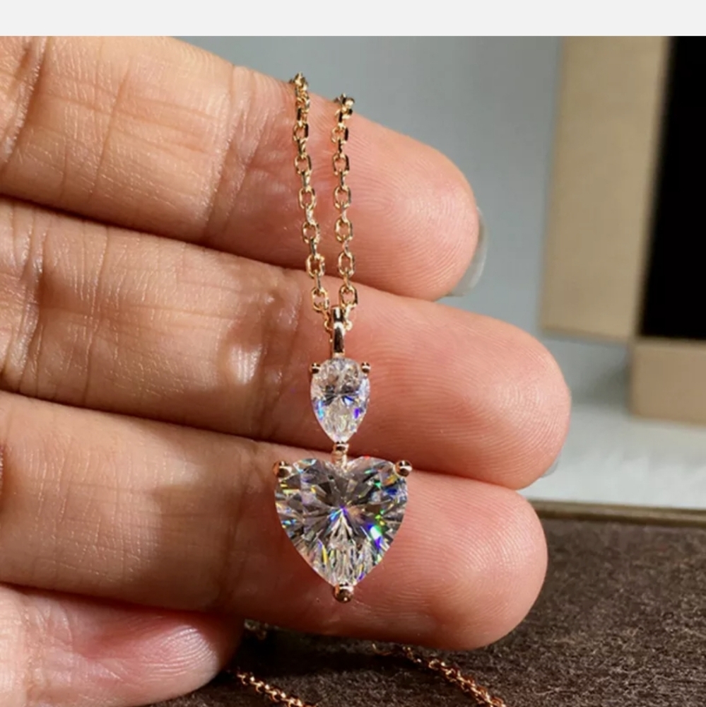 Cubic Zirconia Women's 14k Rose Gold Necklace